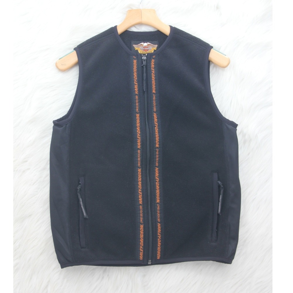 Harley-Davidson FXRG Men's S Fleece Vest Black Biker Motorcycle Breathable Sides